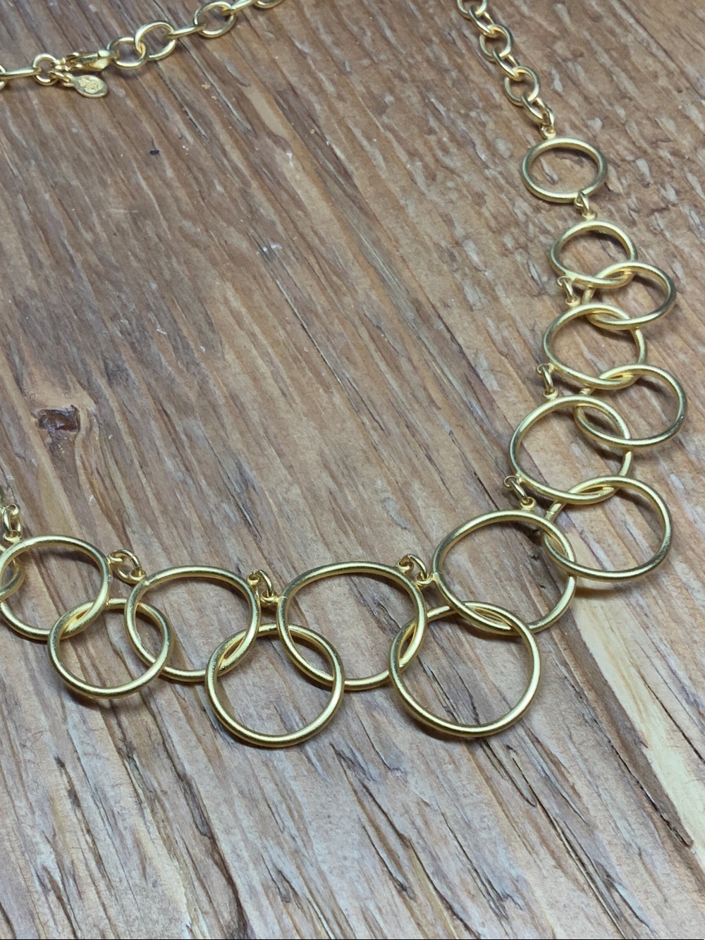 Premier Designs Gold Interlocking Circle Link Necklace